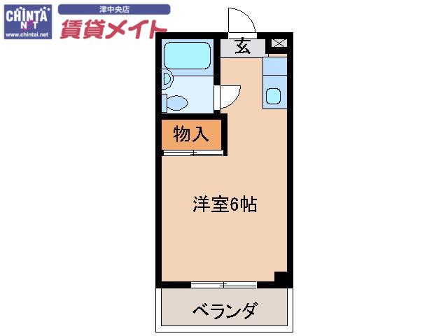 コーポアポロ(ワンルーム/3階)の間取り写真
