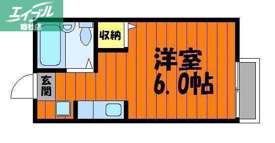 コーポルミナスA(ワンルーム/2階)の間取り写真