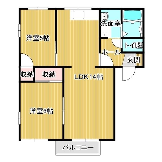 フレグランスサンスイ(2LDK/2階)の間取り写真