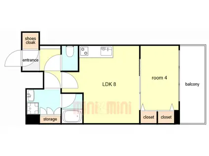 スプランディッドVII(1LDK/8階)の間取り写真