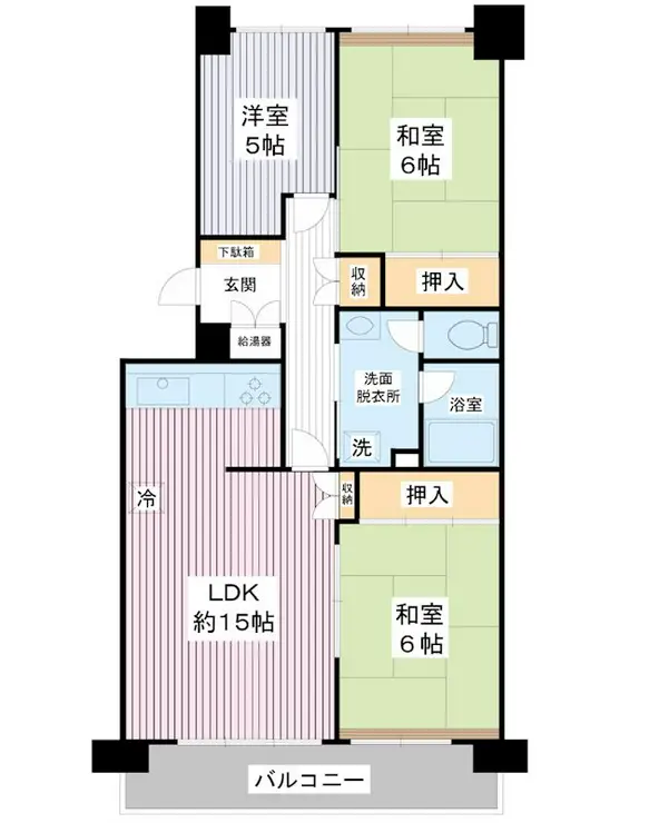 入船西エステート5号棟 1階階 間取り