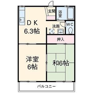グリーンハイツ宮路(2DK/1階)の間取り写真