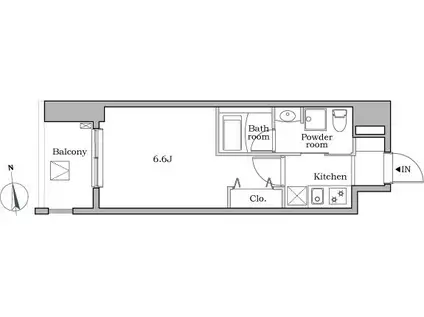 レジディア蒲田II(1K/5階)の間取り写真