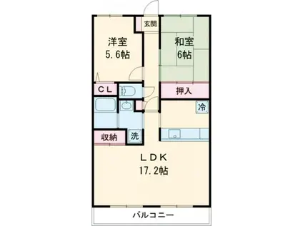 ネットシティー潮崎(2LDK/1階)の間取り写真