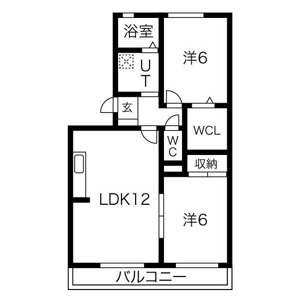 サンメゾン26(2LDK/2階)の間取り写真