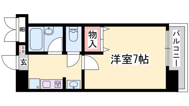 リバーパーク・北条(1K/3階)の間取り写真