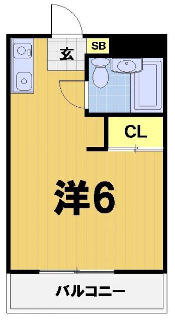 パリス嵐山(1K/1階)の間取り写真