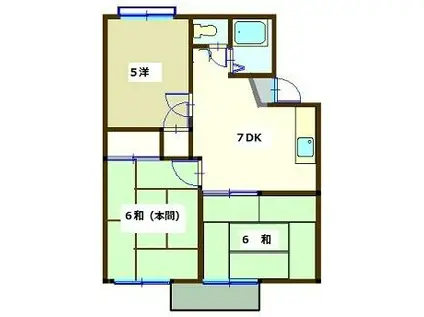 コーポ古谷F(3DK/2階)の間取り写真