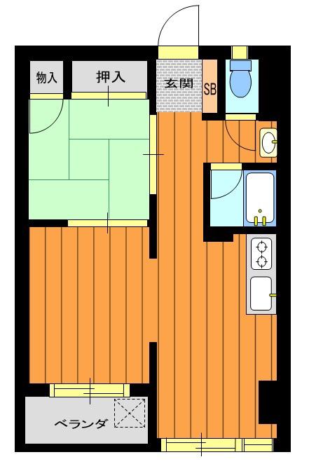 コーポ糠谷(1LDK/3階)の間取り写真