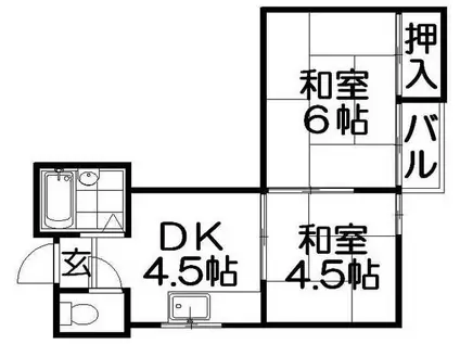プチメゾン香里園(2DK/3階)の間取り写真