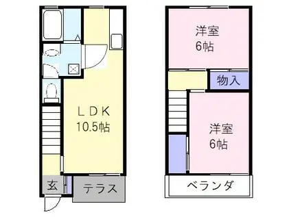 ルミエール(2LDK/1階)の間取り写真