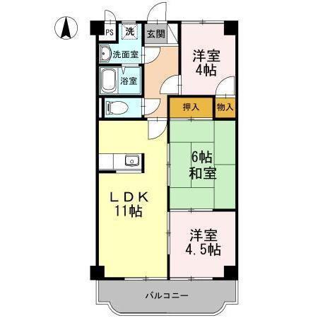 ASPEC成和(3LDK/3階)の間取り写真