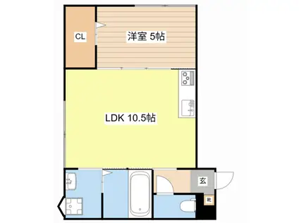 ランマンスクエア(1LDK/1階)の間取り写真