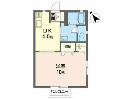 ディアス住吉II(1DK/2階)の間取り写真