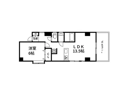 フラワーマンション(1LDK/3階)の間取り写真