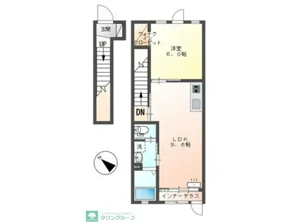 ルクレール(1LDK/2階)の間取り写真