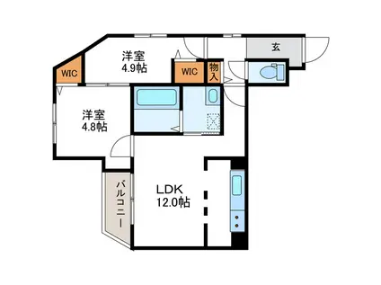 レジデンス北18条(2LDK/2階)の間取り写真