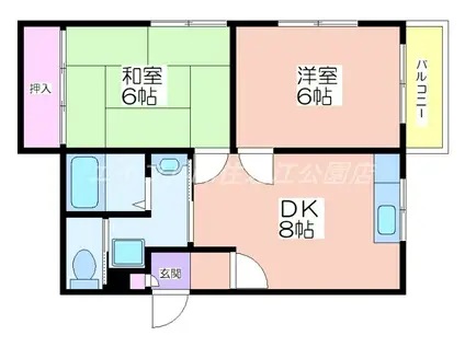 聖天下長濱ビル(2DK/2階)の間取り写真