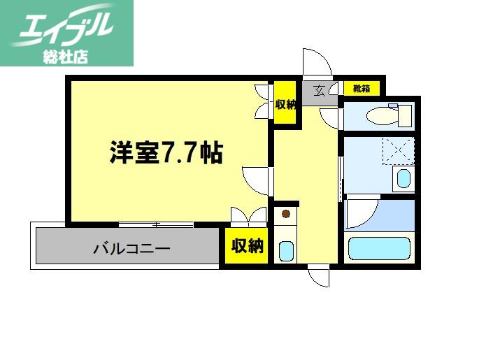 荒木ビル(1K/3階)の間取り写真