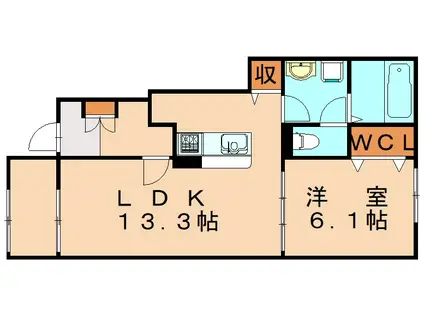 アーベイン西町(1LDK/1階)の間取り写真