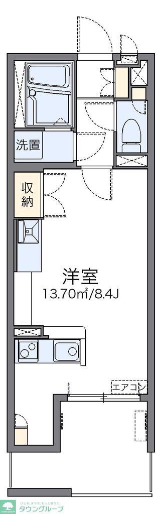 レオネクストテルス(ワンルーム/2階)の間取り写真
