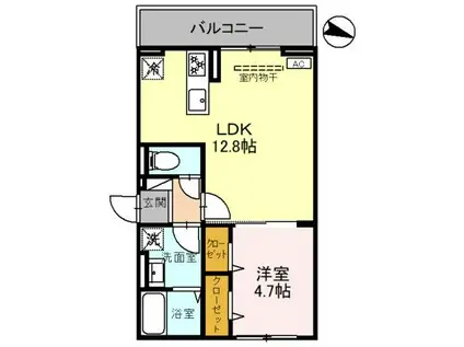 D-ROOM台新田町(1LDK/1階)の間取り写真