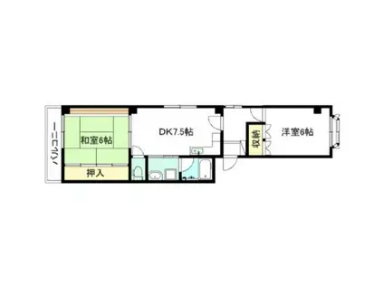 コーポ金町(2DK/1階)の間取り写真