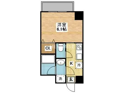 フォレスト赤迫(1K/1階)の間取り写真