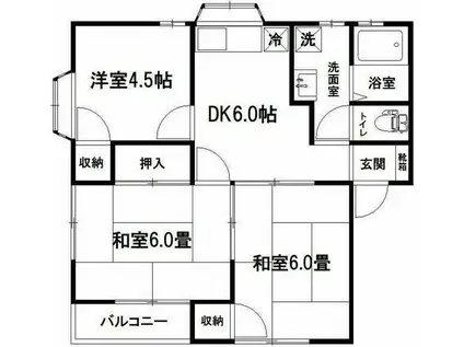 ハイツ望月(3DK/1階)の間取り写真