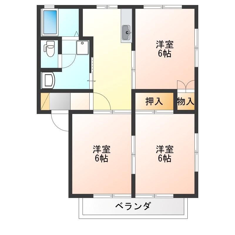 グリーンハイツII(3K/2階)の間取り写真