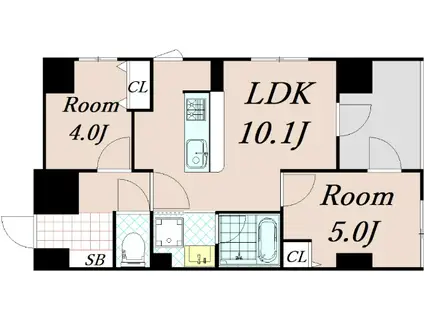 MSR京都二条城(1LDK/2階)の間取り写真