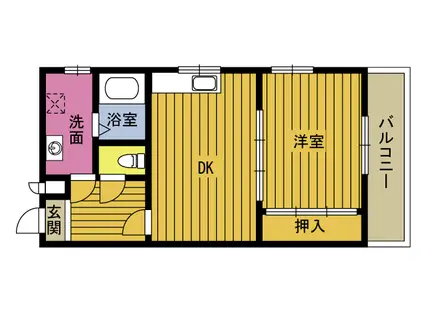 サウスグランコート(1DK/3階)の間取り写真