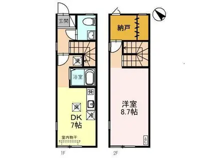 パルキューブ(1SDK/1階)の間取り写真