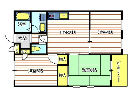 今田マンションA棟(3DK/3階)の間取り写真