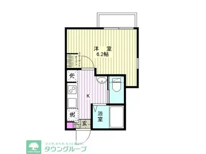 アネックスガーデン馬橋(1K/2階)の間取り写真