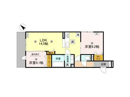 イルフォンターナ大田町(2LDK/1階)の間取り写真