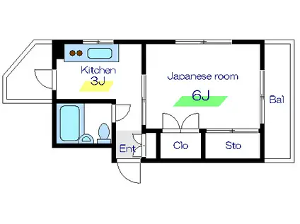 めぞんエル(1K/3階)の間取り写真