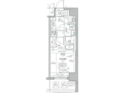 ディアレイシャス泉(1K/5階)の間取り写真