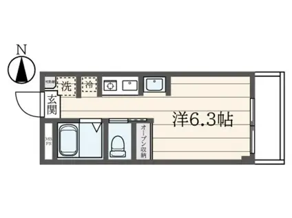 シティハイツ堀之内(ワンルーム/1階)の間取り写真