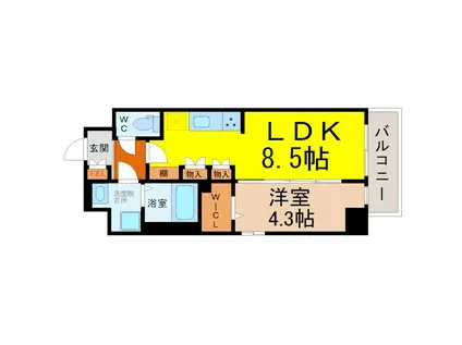 クレストタワー栄(1LDK/10階)の間取り写真
