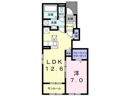 サンテラスI(1LDK/1階)の間取り写真