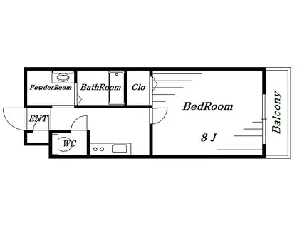 アプレンデール(1K/4階)の間取り写真