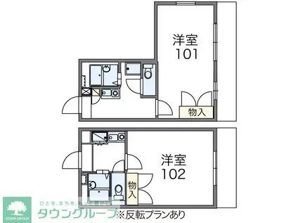 レオパレス円行(1K/1階)の間取り写真