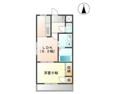 リヴィエールI(1LDK/1階)の間取り写真