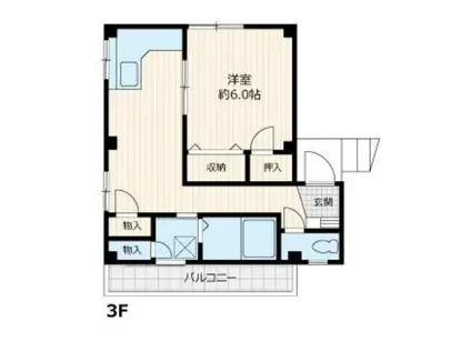 ブリーズ白山(1K/3階)の間取り写真