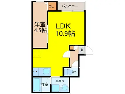 JACK OSUGII(1LDK/2階)の間取り写真