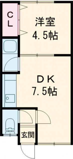 コーポいくた(1DK/1階)の間取り写真