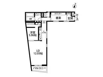 デコール代官山(1LDK/1階)の間取り写真