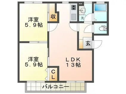 マグスペース B(2LDK/2階)の間取り写真