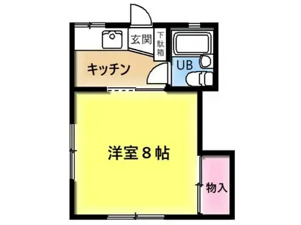 メープル城山(1K/1階)の間取り写真